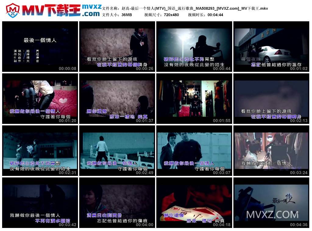 赵真-最后一个情人(MTV)_国语_流行歌曲_MA508293